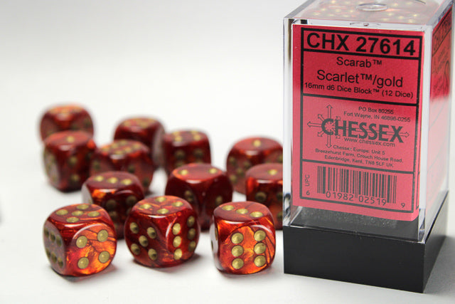 Chessex® 16mm d6 Dice Block™ (12 dice)