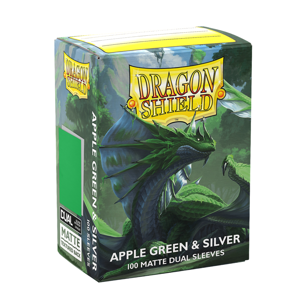 Dragon Shield: Standard 100ct Sleeves - Apple Green & Silver (Dual Matte)