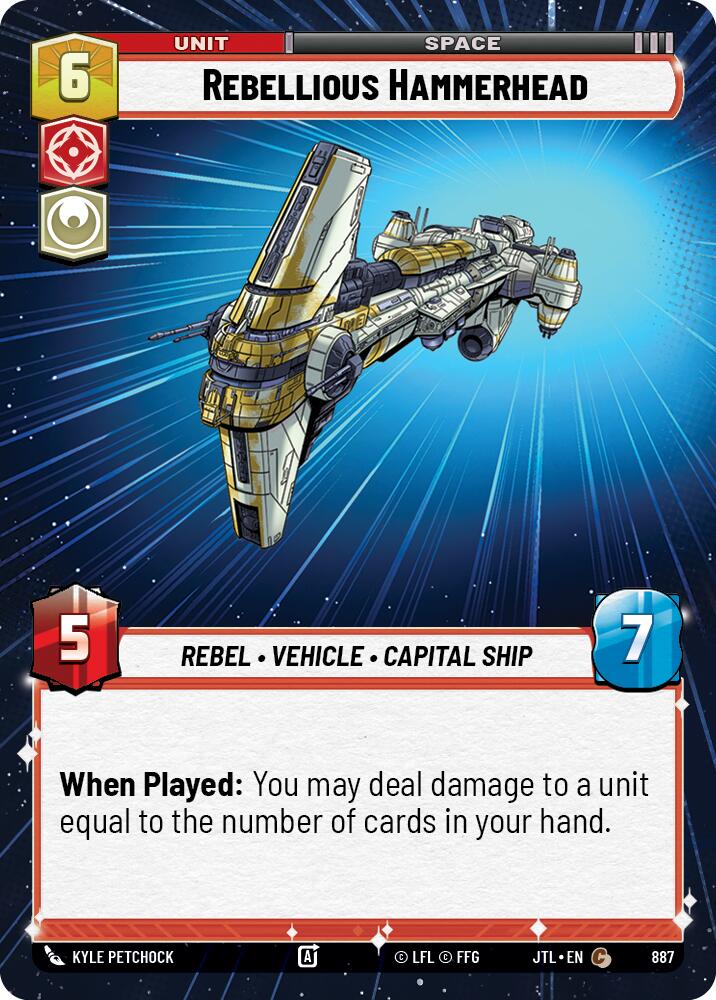 Rebellious Hammerhead (887) (Hyperspace Foil) (887) [Jump to Lightspeed]