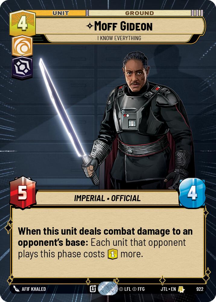 Moff Gideon - I Know Everything (922) (Hyperspace Foil) (922) [Jump to Lightspeed]