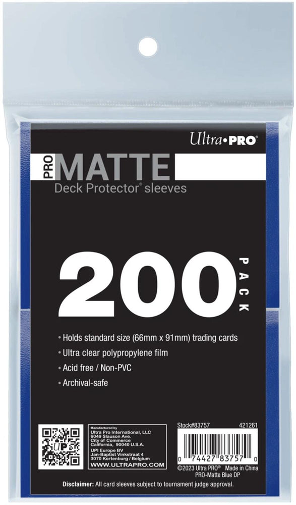 Ultra PRO: Standard 200ct Sleeves - PRO-Matte (Blue)