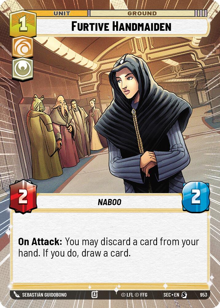 Furtive Handmaiden (953) (Hyperspace Foil) (953) [Secrets of Power]