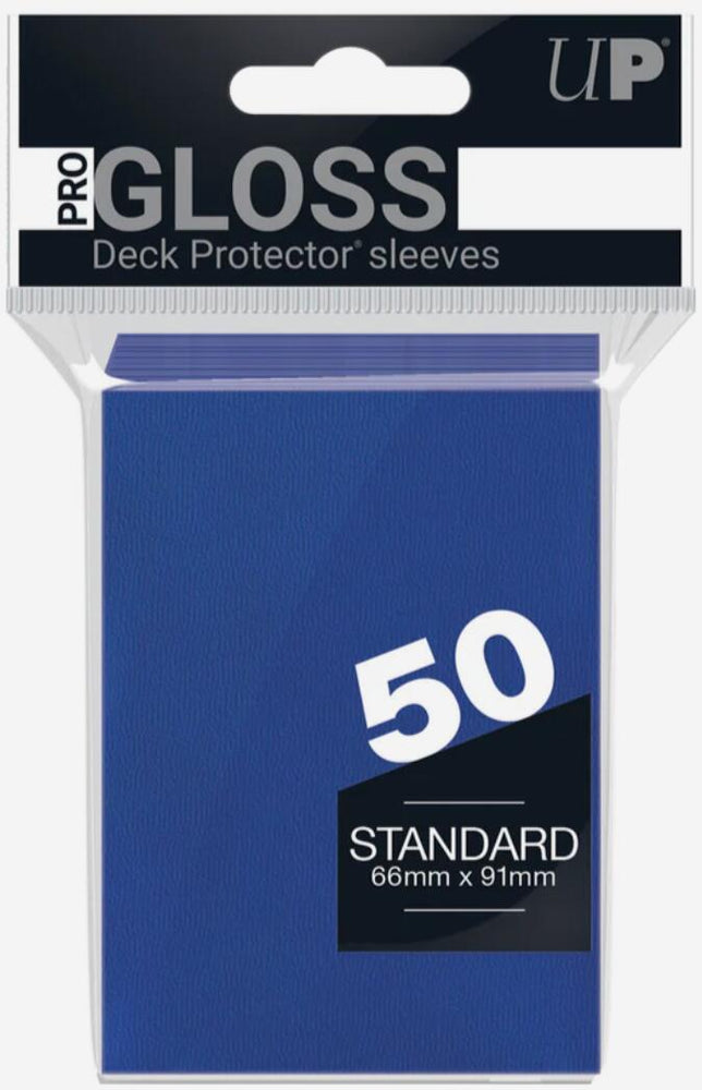 Ultra PRO: PRO-Gloss Standard Deck Protectors - Blue (50-Pack) (Modern Logo)