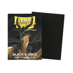 Dragon Shield: Standard 100ct Sleeves - Black and Gold (Dual Matte)