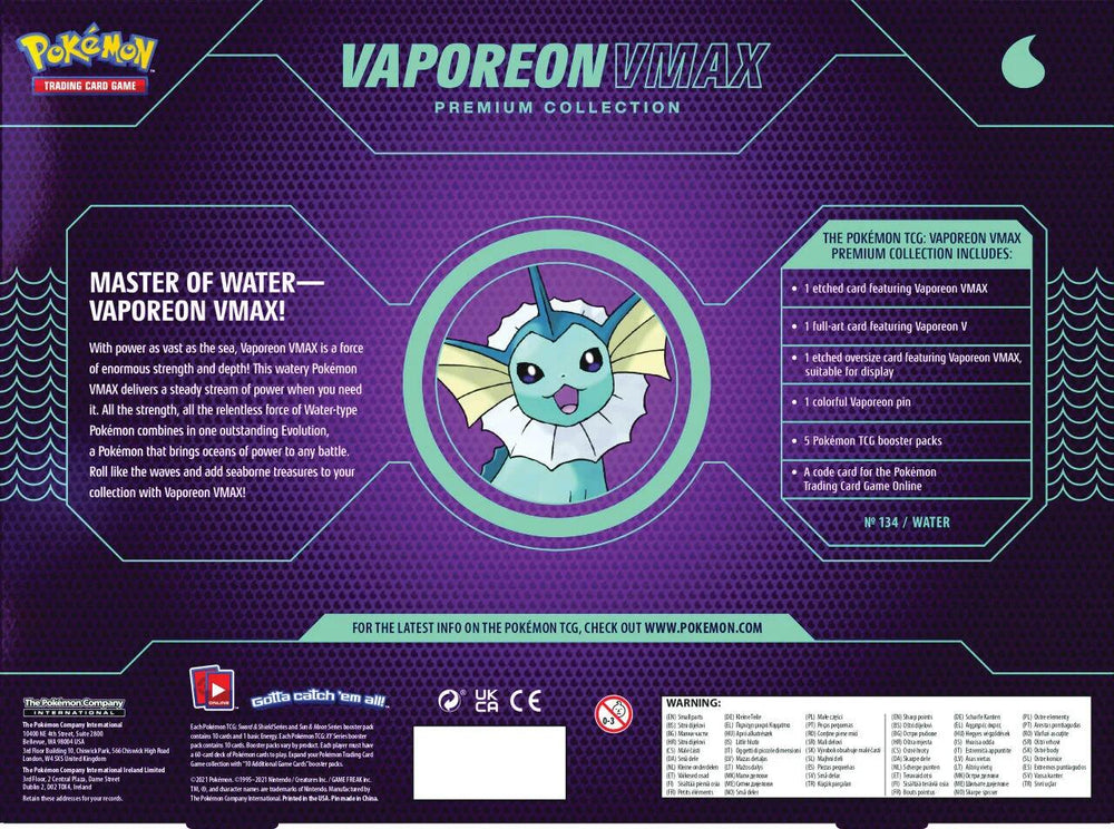 Vaporeon VMAX Premium Collection (EU Exclusive)