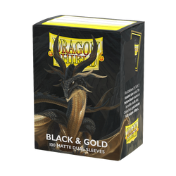 Dragon Shield: Standard 100ct Sleeves - Black and Gold (Dual Matte)