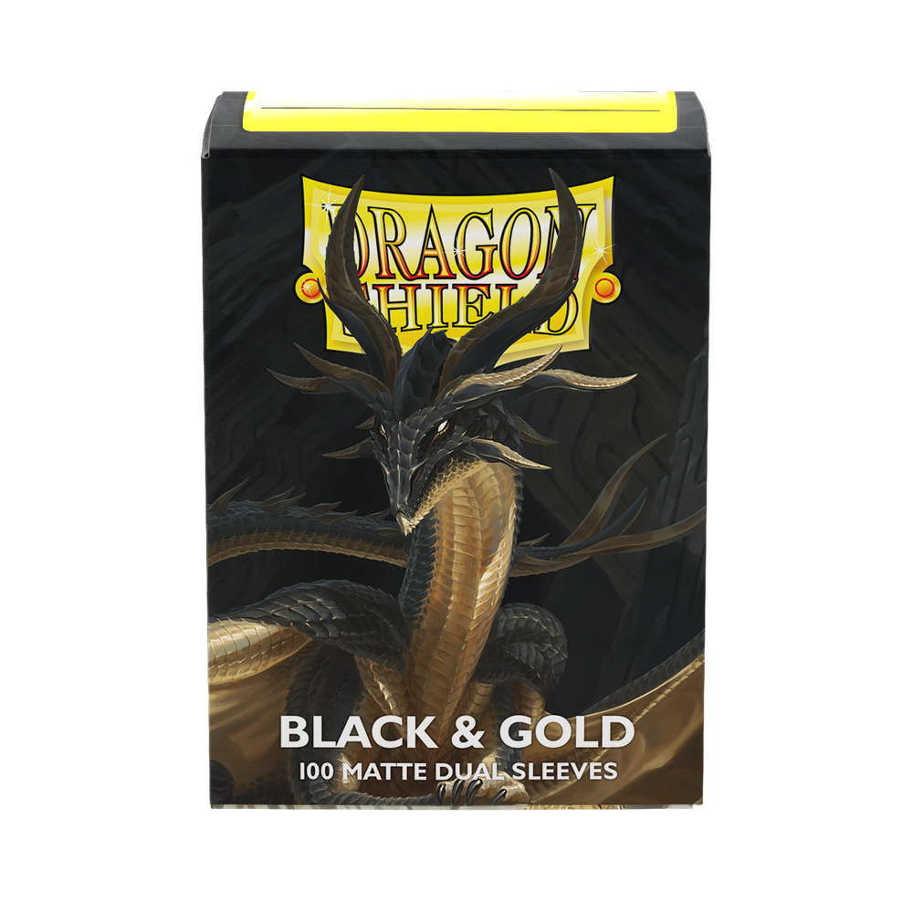 Dragon Shield: Standard 100ct Sleeves - Black and Gold (Dual Matte)