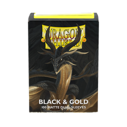 Dragon Shield: Standard 100ct Sleeves - Black and Gold (Dual Matte)
