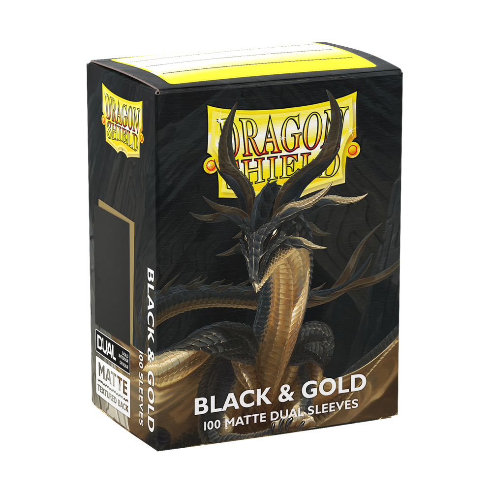 Dragon Shield: Standard 100ct Sleeves - Black and Gold (Dual Matte)