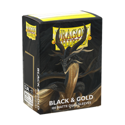 Dragon Shield: Standard 100ct Sleeves - Black and Gold (Dual Matte)